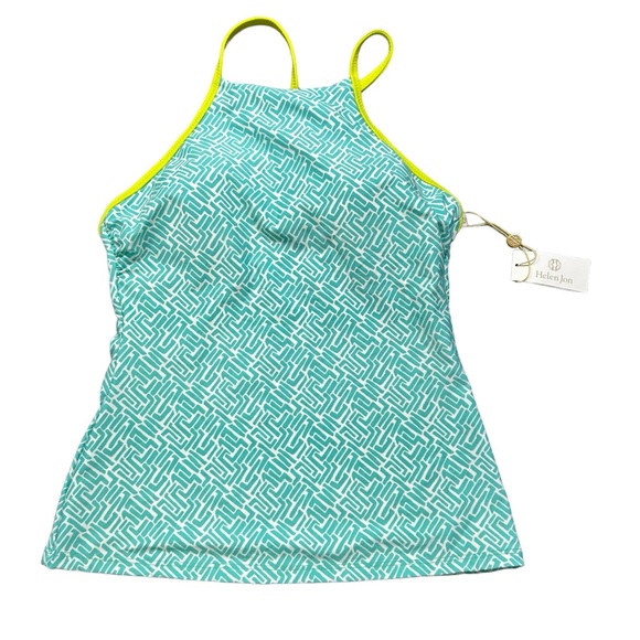 HELEN JON sunset key-kiwi racerback tankini swim top size Small NWT - Picture 2 of 7